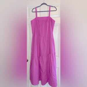 Donna Morgan Tiered Cotton Maxi Sundress in Pink Size 16 NWOT